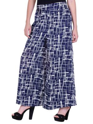 blue crepe palazzos - 11946697 - Standard Image - 2