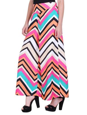 multi colored crepe palazzos - 11946703 - Standard Image - 2