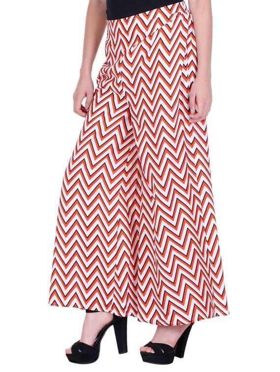 orange crepe palazzo - 11946704 - Zoom Image - 2