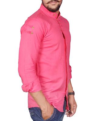 pink cotton casual shirt - 11951226 - Standard Image - 2