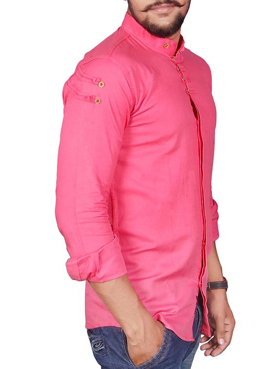 pink cotton casual shirt - 11951226 - Zoom Image - 2