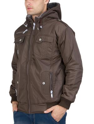 brown polyester blend casual jacket - 11952545 - Standard Image - 2
