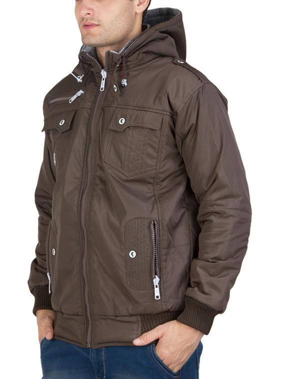 brown polyester blend casual jacket - 11952545 - Zoom Image - 2