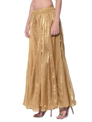 Gold Pure Silk Sharara - 11952692 - Standard Image - 2