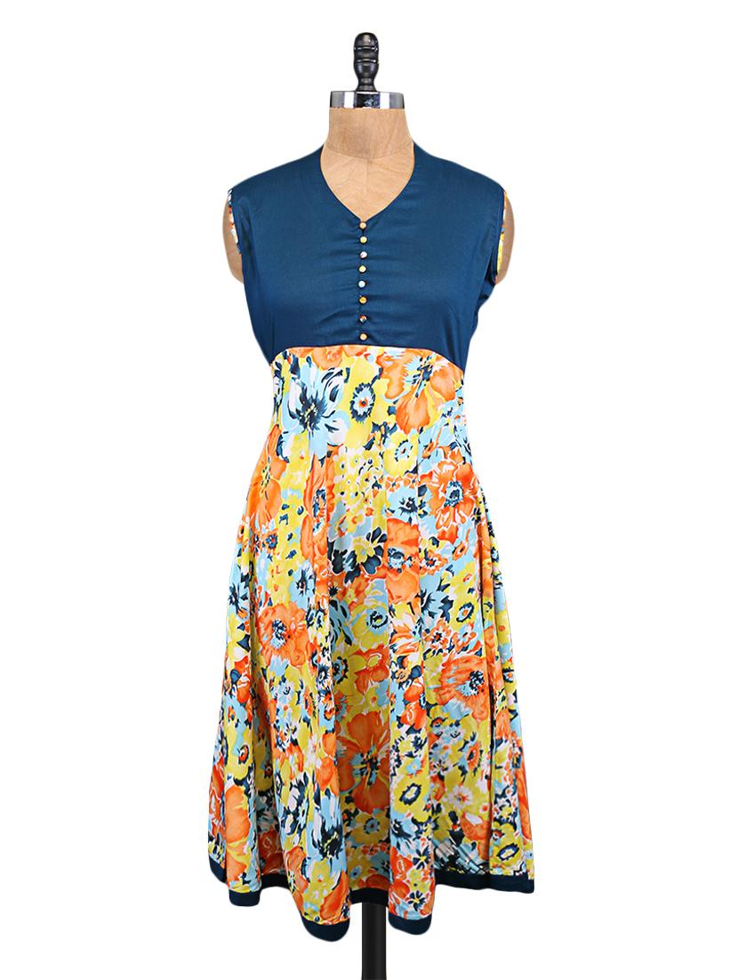 Multicolored Rayon Printed Kurta - By