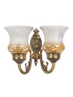 Gold Brass Double Wall Light - 1196203 - Standard Image - 2