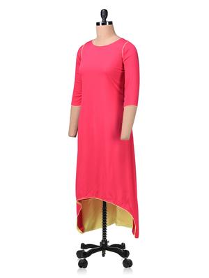 fuchsia hi-lo long kurta - 1203489 - Standard Image - 2