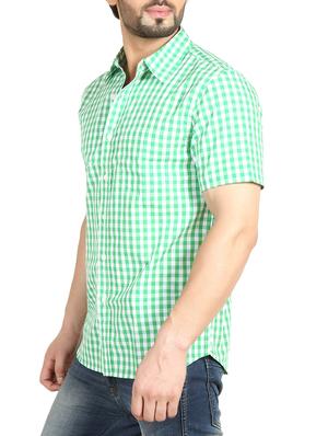 green cotton casual shirt - 12082497 - Standard Image - 2