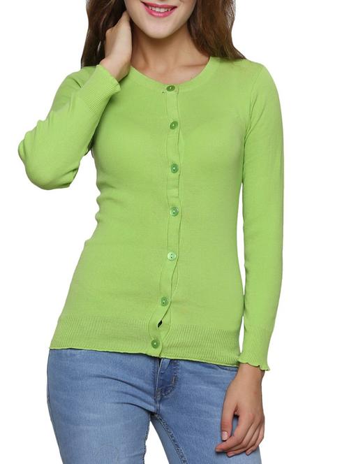 green cotton cardigan - 12082717 - Standard Image - 1
