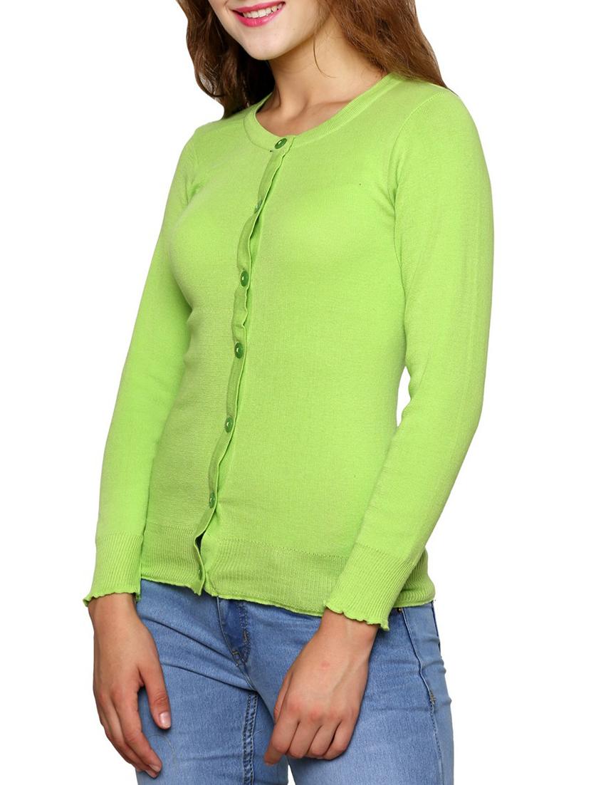 green cotton cardigan - 12082717 - Zoom Image - 2