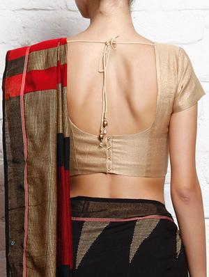 Solid gold faux georgette blouse - 12095424 - Standard Image - 2