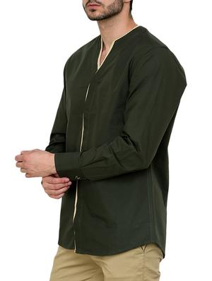 green cotton casual shirt - 12096540 - Standard Image - 2