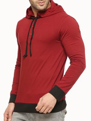 solid maroon cotton sweatshirt - 12097526 - Standard Image - 2