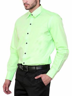 green cotton formal shirt - 12099516 - Standard Image - 2