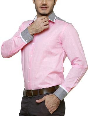 pink cotton casual shirt - 12099517 - Standard Image - 2