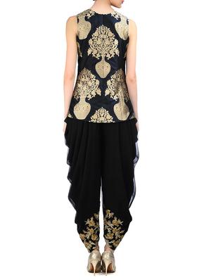 black kurti & dhoti set - 12101657 - Standard Image - 2