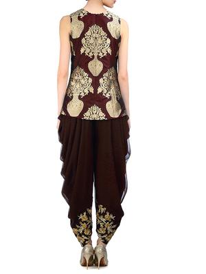 red kurti & dhoti set - 12101658 - Standard Image - 2