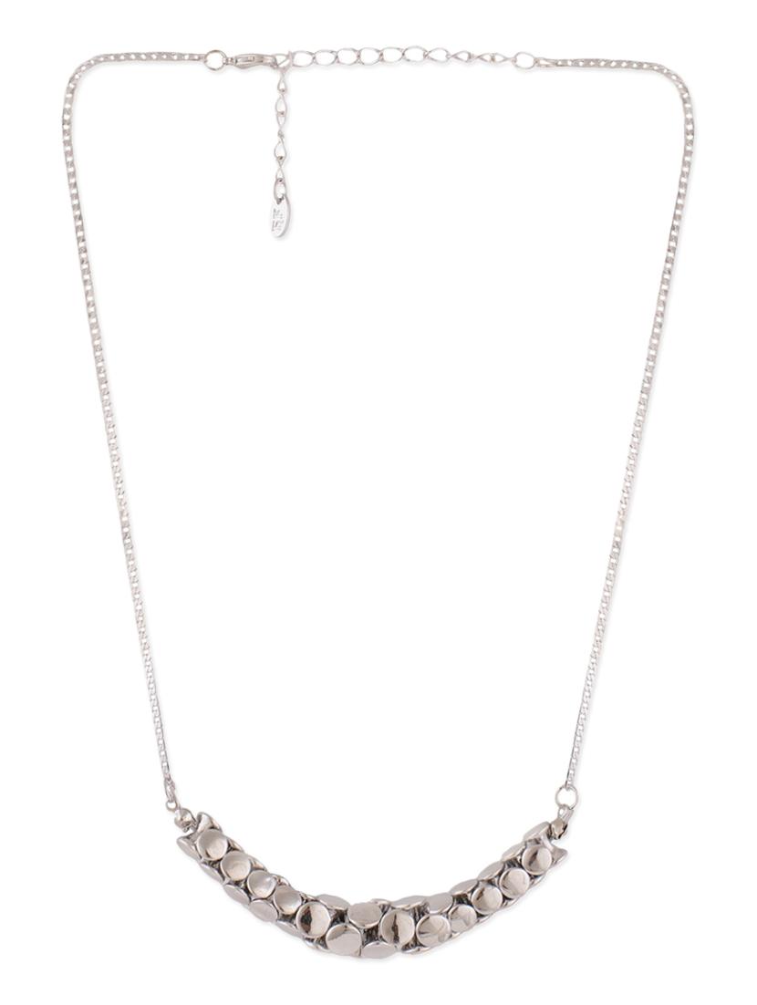 Silver Metal Long Necklace - By