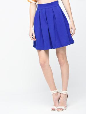 blue polyester pleated skirts - 12107537 - Standard Image - 2