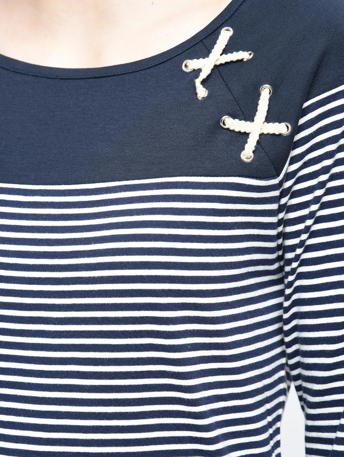 lace up detail striped sheath dress - 12107541 - Zoom Image - 5