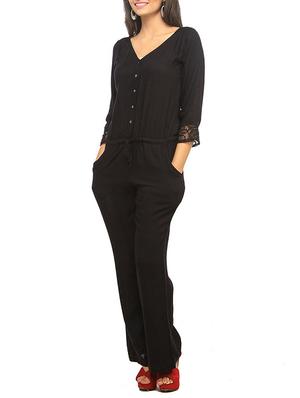 lace detail drawstring jumpsuit - 12124634 - Standard Image - 2