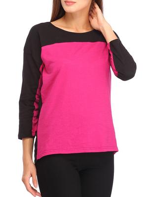 pink and black cotton regular top - 12158233 - Standard Image - 2