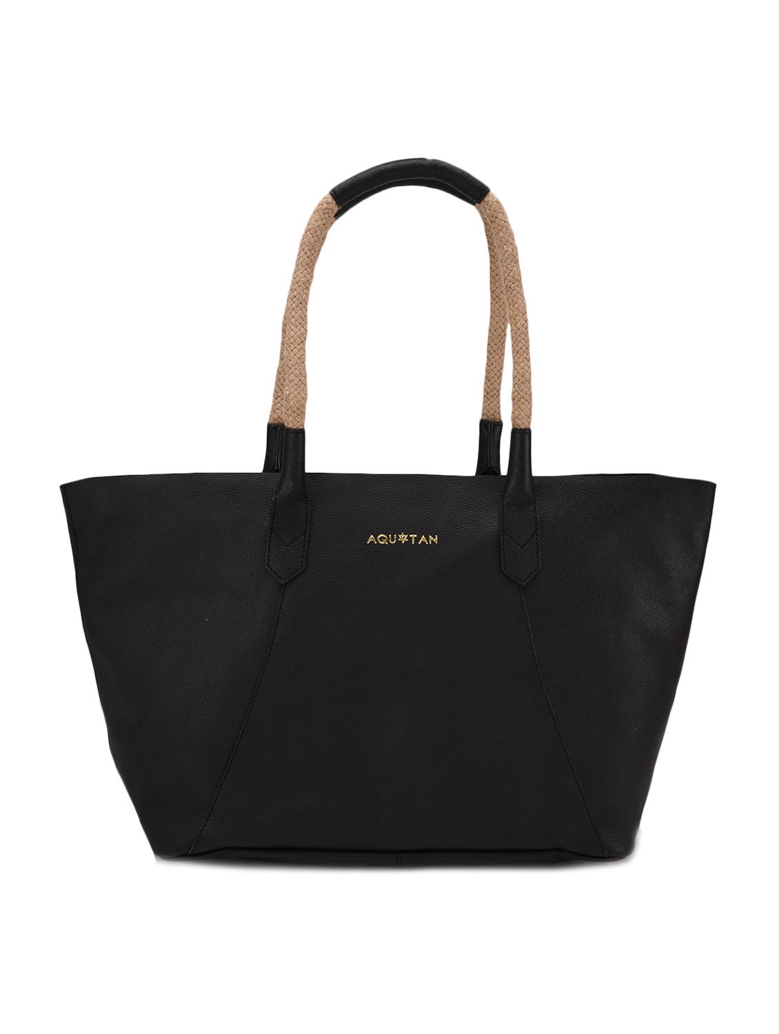 black leather handbag with combo - 12160270 - Zoom Image - 2
