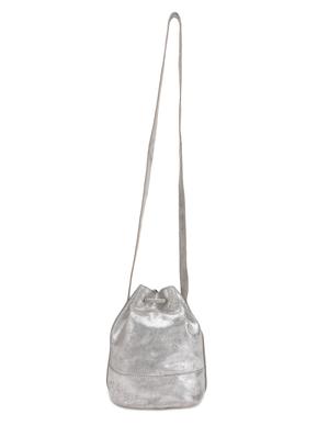 silver leather drawstring sling bag - 12170471 - Standard Image - 2