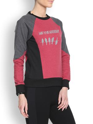 Maroon Printed Sweatshirt - 1217804 - Standard Image - 2