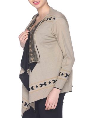 brown woven waterfall shrug - 12192462 - Standard Image - 2