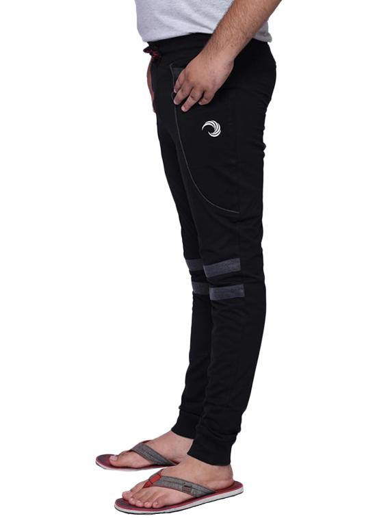 black cotton track pant - 12204905 - Zoom Image - 2