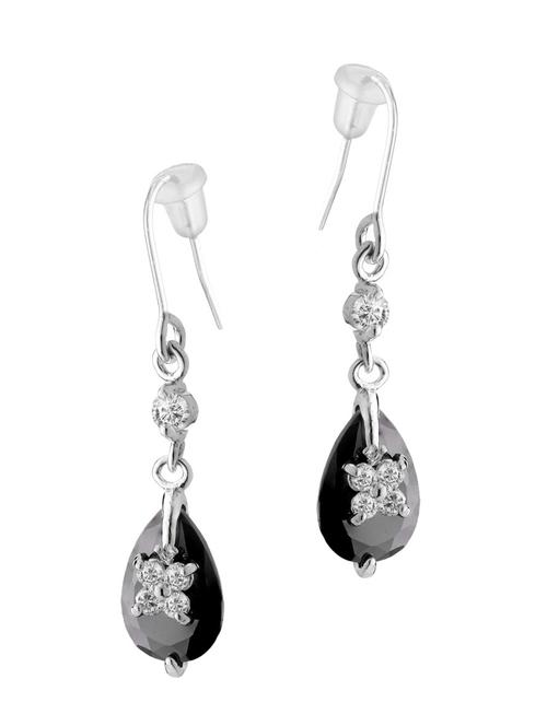 black brass drop earrings - 12213814 - Very Small Image - 1