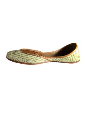 lime green zig zag patterned juttis - 12221690 - Standard Image - 2