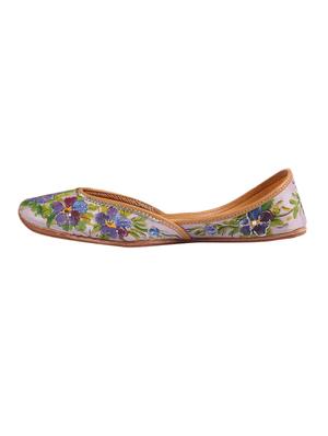 lilac hand painted silk mojris - 12241605 - Standard Image - 2