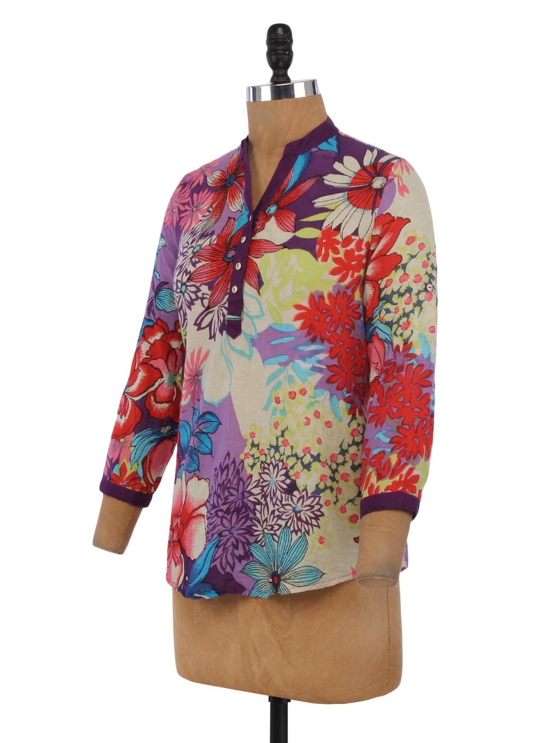 multicolored cotton printed top - 1224369 - Zoom Image - 2