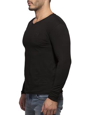 solid black cotton t-shirt - 12247247 - Standard Image - 2
