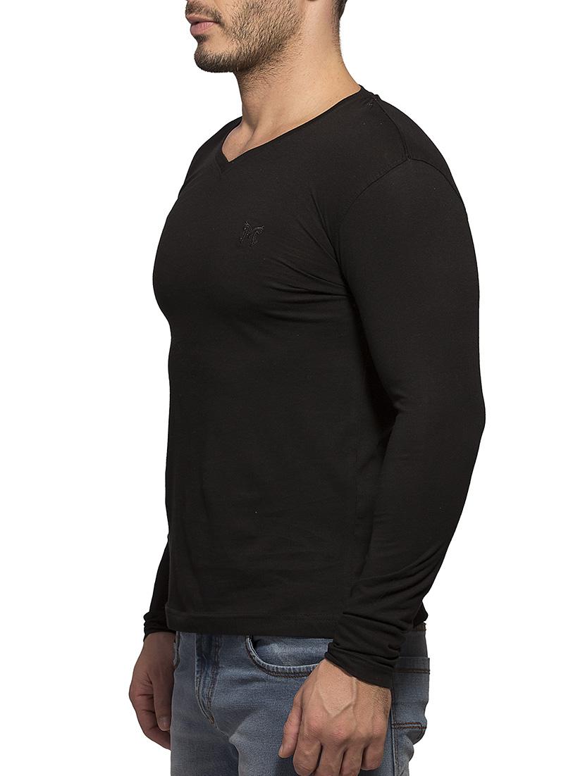 solid black cotton t-shirt - 12247247 - Zoom Image - 2