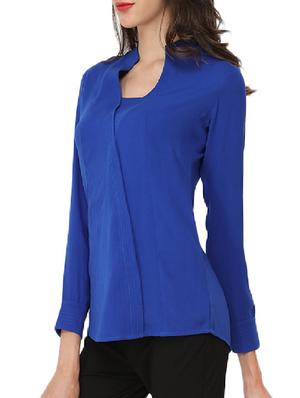 band collar overlap front top - 12249066 - Standard Image - 2