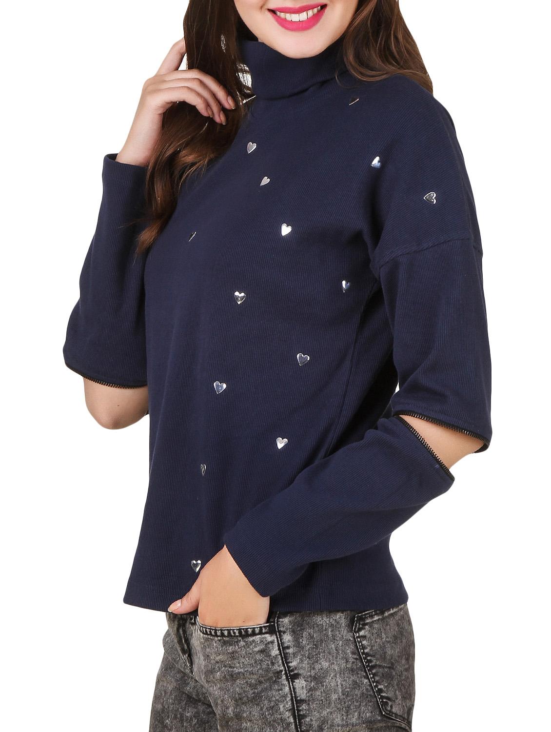 navy blue cotton pullover - 12251261 - Zoom Image - 2