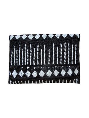 black, white silk embellished purse - 1225192 - Standard Image - 2