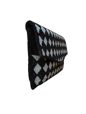 black, white silk embellished purse - 1225192 - Standard Image - 5
