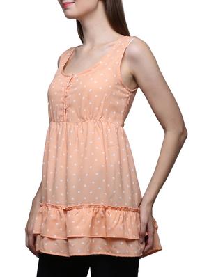 peach polycrepe top - 12253702 - Standard Image - 2
