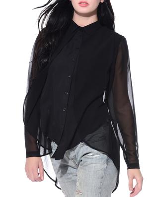 black georgette shirt - 12257499 - Standard Image - 2