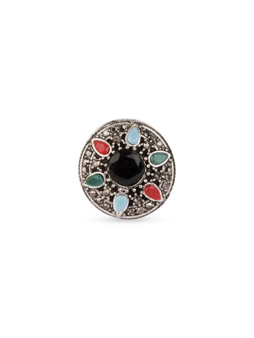 Diva Walk silver alloy multi stone ring - 12258573 - Very Small Image - 1