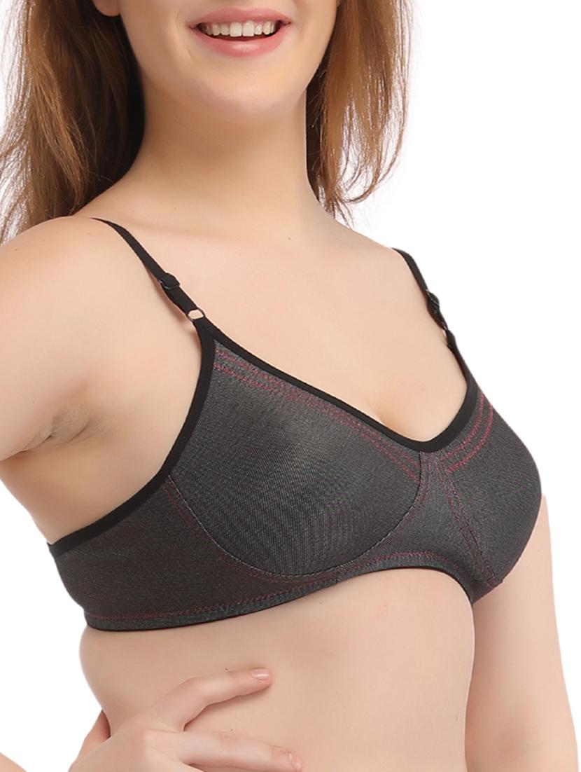 black cotton tshirt bra - 12258990 - Zoom Image - 2