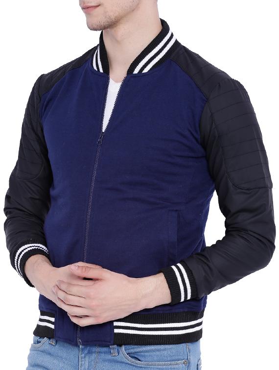 blue cotton bomber jacket - 12268738 - Zoom Image - 2