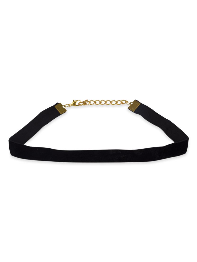 Black Metal Collar Necklace - By