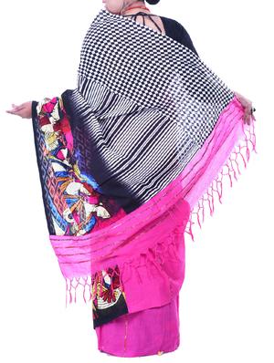 Pink Cotton Printed Saree with blouse - 12274853 - Standard Image - 2
