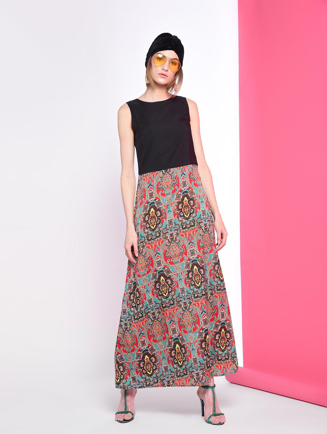Damask print maxi dress - 12276740 - Zoom Image - 2