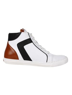 white leatherette lace up sneaker - 12297655 - Standard Image - 2